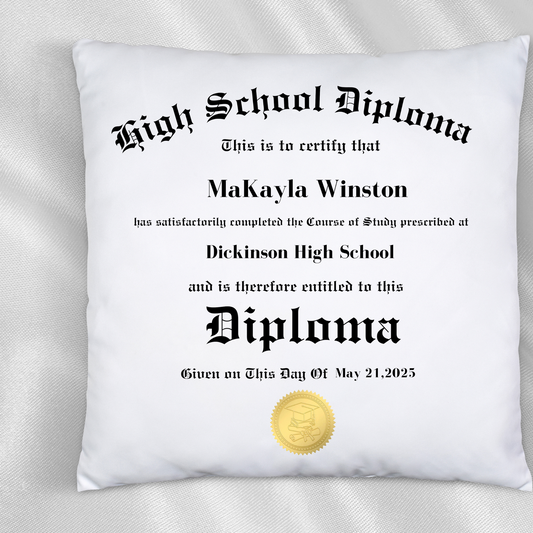 High School diploma throw pillow