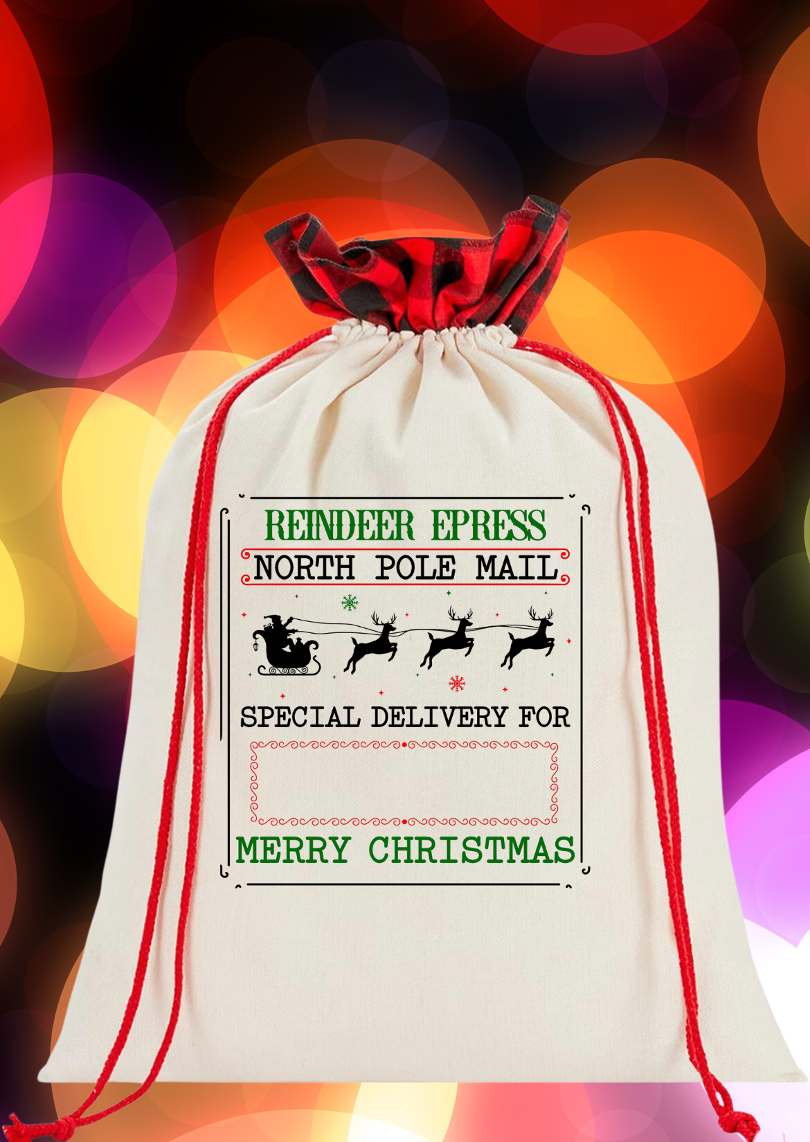 Reindeer Express Santa Sack